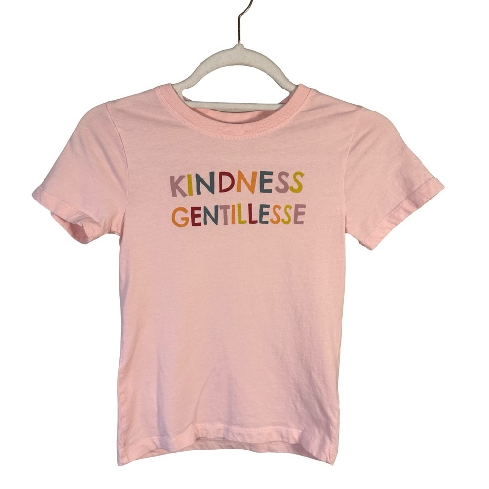 Toys “R” Us Pink Kids T-Shirt with Kindness Graphic Print Size M Casual Positive